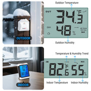 Thermomètre et hygromètre sans fil d'intérieur et d'extérieur TempPro TempAir PLUS TP65B — Écran tactile 4", 150 m
