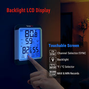 Thermomètre et hygromètre sans fil d'intérieur et d'extérieur TempPro TempAir PLUS TP65B — Écran tactile 4", 150 m