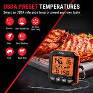 Thermomètre à viande sans fil TempPro TempTrack CORE TP716 — Sonde résistante au four, grand écran