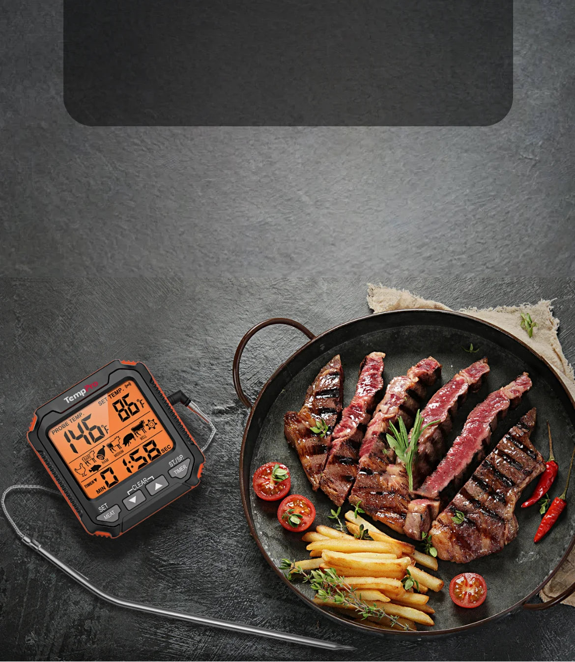 Thermomètre à viande à 1 sonde sans rinçage TP716