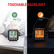 Termómetro de carne TempPro TempTrack PLUS TP717 con sonda para dejar insertada — Apto para horno y parrilla, pantalla retroiluminada