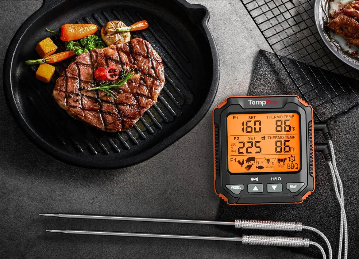 TempPro TP717 Leave-In Meat Thermometer — Oven & Grill Safe, Backlit Display