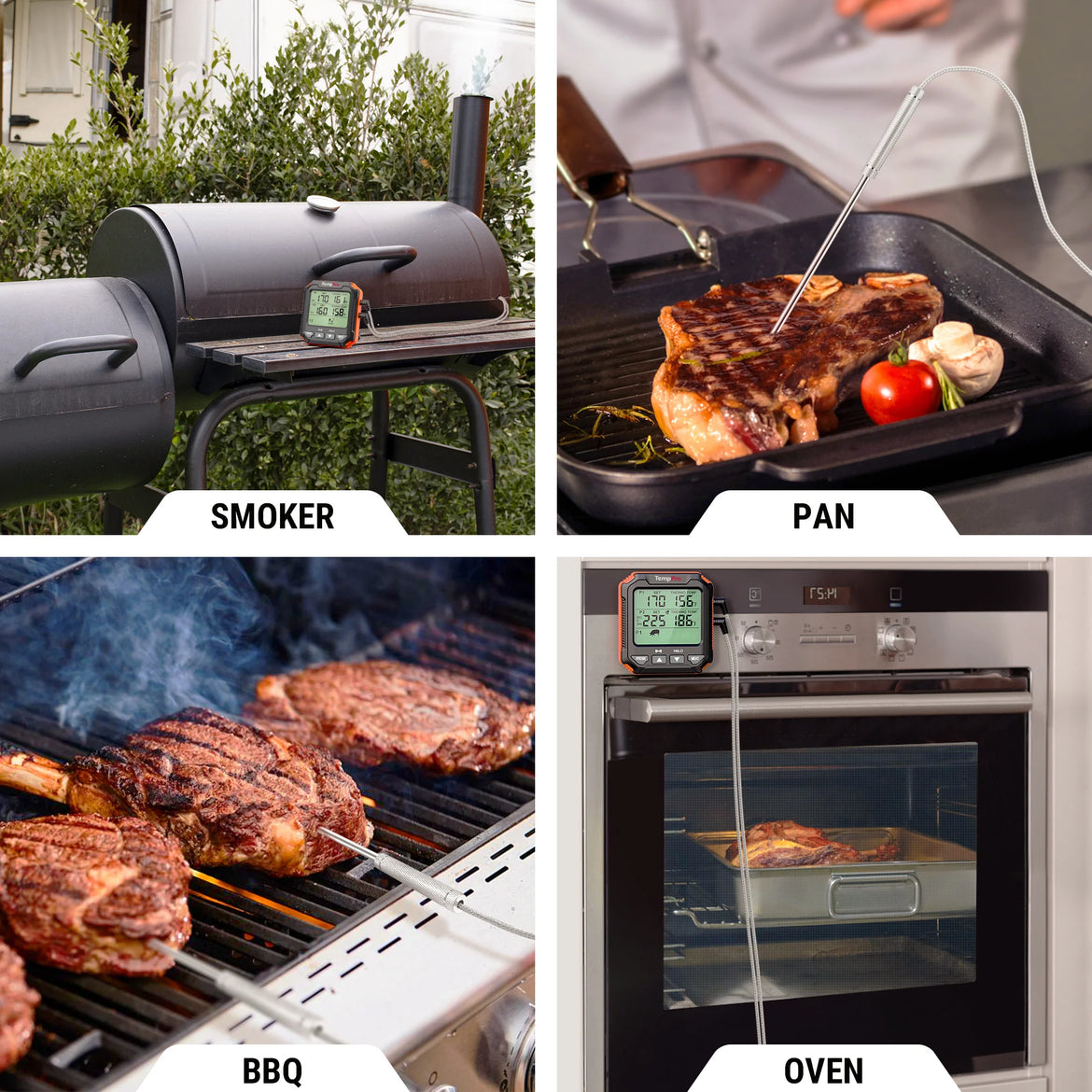 Thermomètre à viande TempPro TempTrack PLUS TP717 – Va au four et au grill, écran rétroéclairé