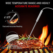 Termómetro de carne inalámbrico TempPro TempSync PLUS TP827B — Alcance RF de 300 m, 4 sondas codificadas por colores