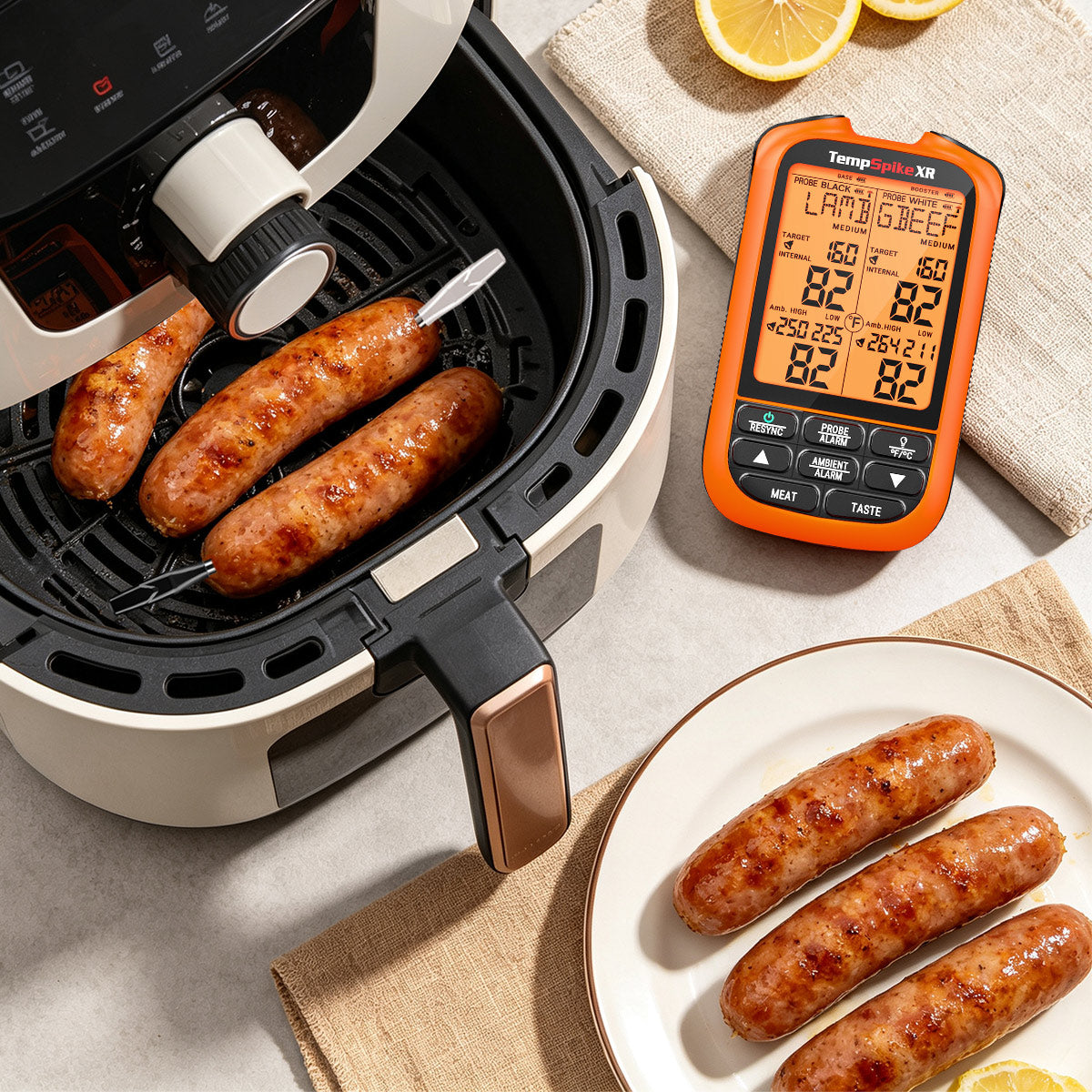 Termómetro inalámbrico para carne ThermoPro TP862B TempSpike XR de 304 m con doble sonda