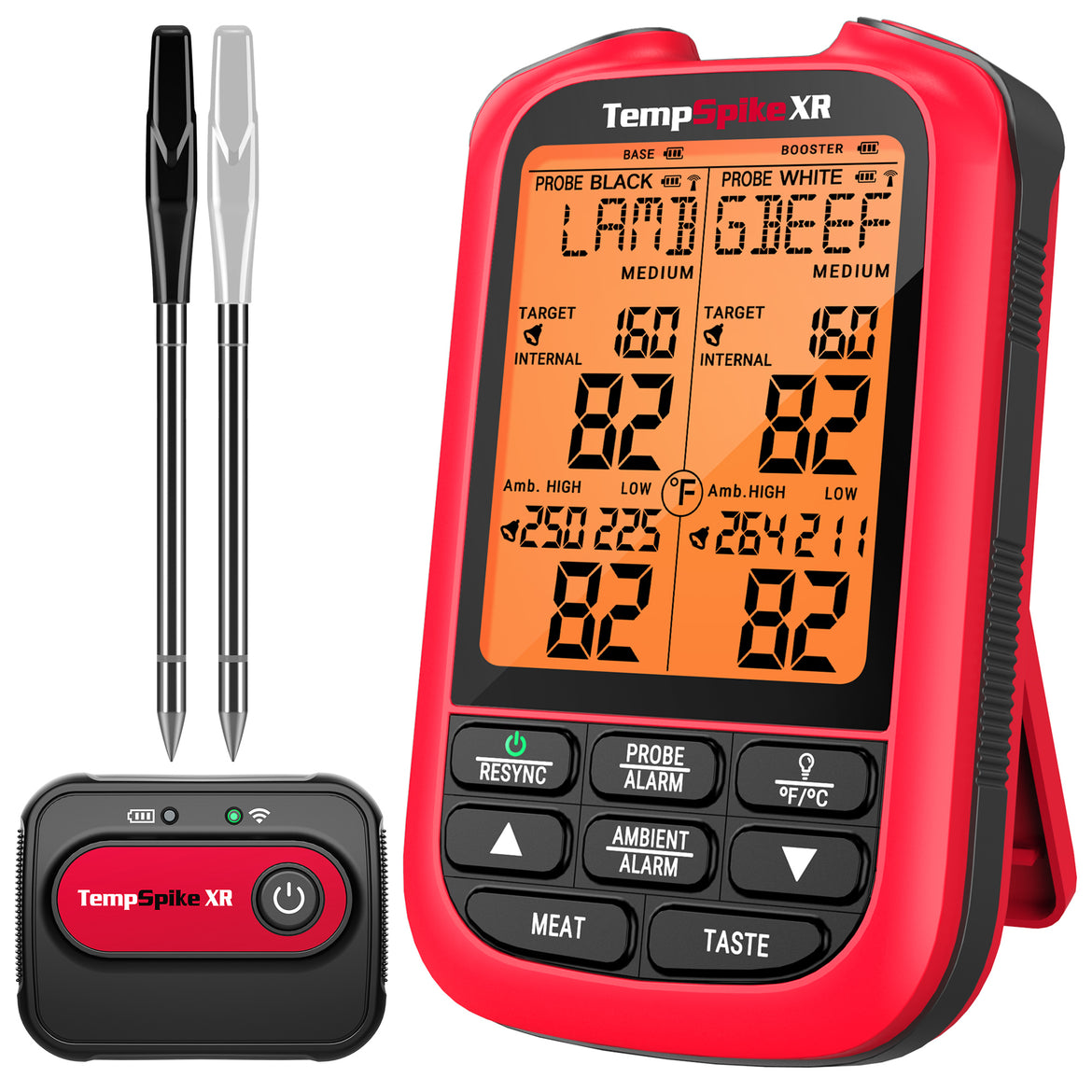 Termómetro inalámbrico para carne TempSpikeXR TP863B de 2000 pies, color rojo