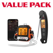 TempPro TP904 Bluetooth Meat Thermometer + TP605 Instant-Read Thermometer — Value Pack