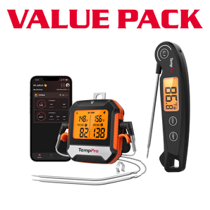 TempPro TP904 Bluetooth Meat Thermometer + TP605 Instant-Read Thermometer — Value Pack