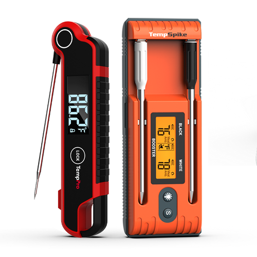 Pack avantageux : Thermomètre à viande sans fil Bluetooth TP962 Twin TempSpike (portée de 150 m) et thermomètre à viande à lecture instantanée TP620 - Marketing