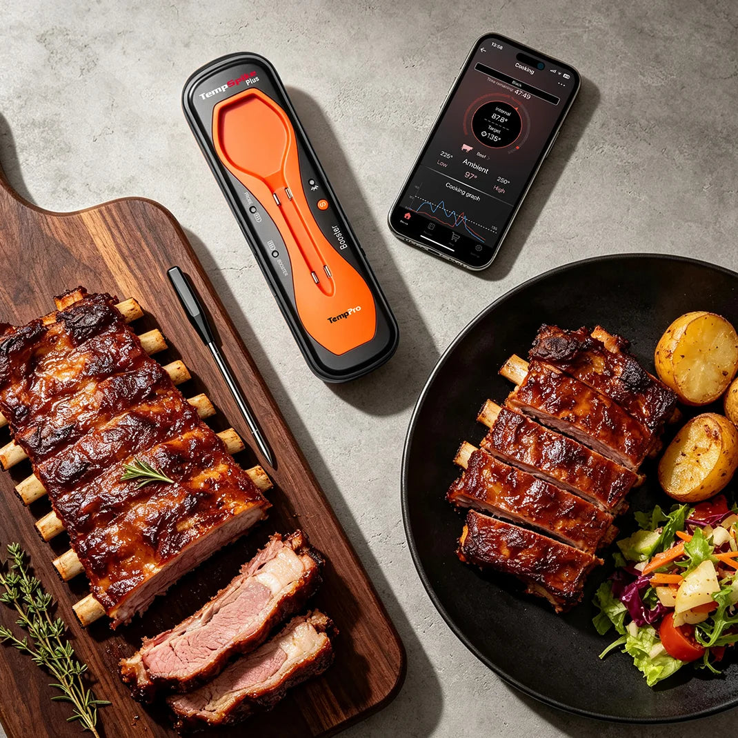 TempPro TempSpike Plus TP970 Smart Wireless Meat Thermometer — Truly Wireless, 600-ft Bluetooth