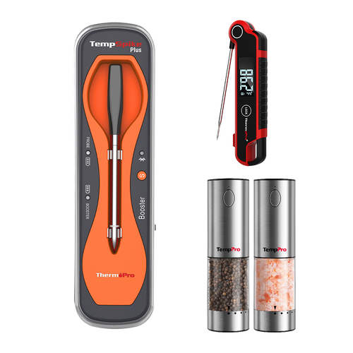 3-in-1 Premium Grilling Gift Set: Meat Thermometers & Grinders
