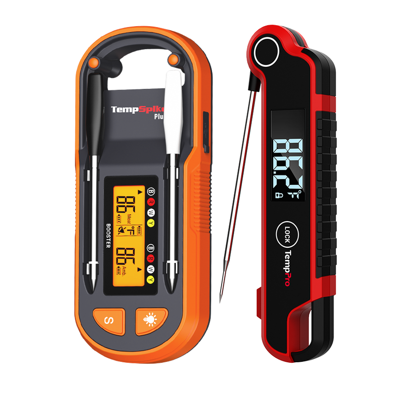 Pack avantageux : Thermomètre à viande Bluetooth sans fil TP972 Twin TempSpike Plus (portée de 183 m) et thermomètre à viande à lecture instantanée ThermoPro TP620 - Marketing