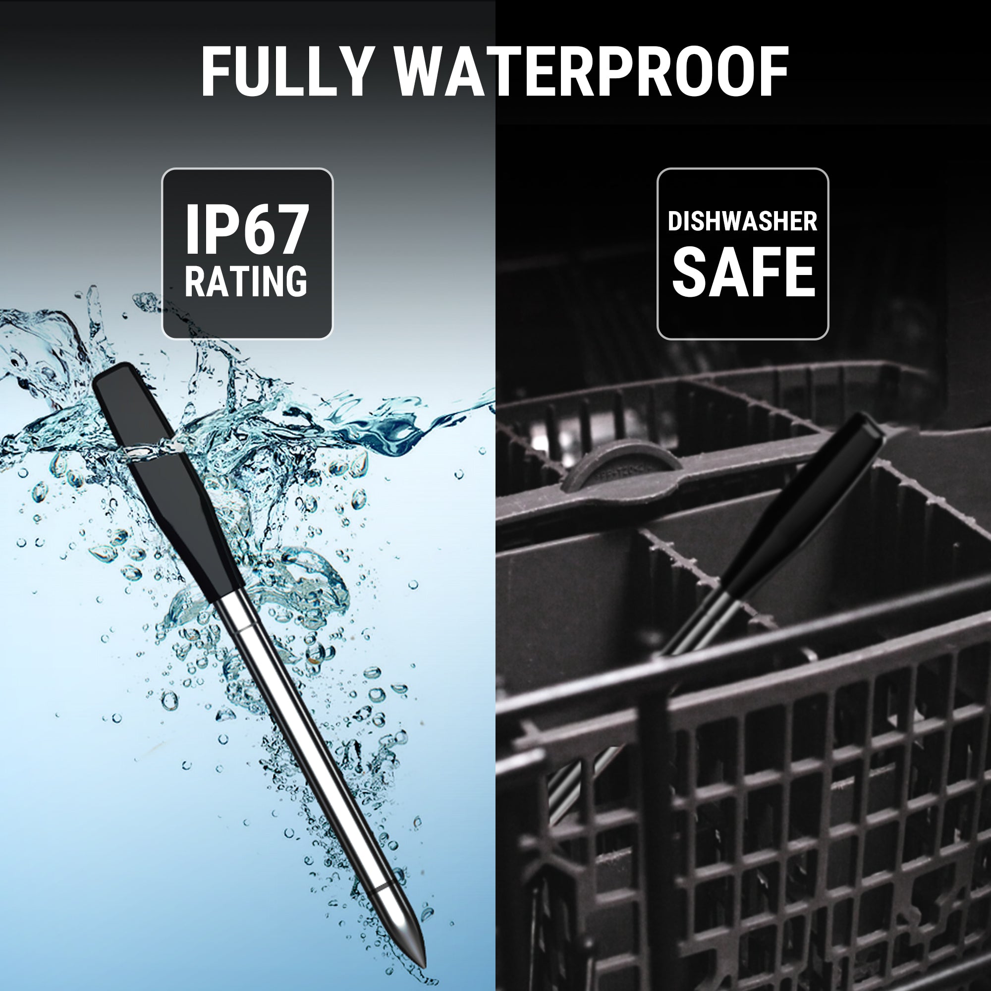 Termómetro inalámbrico para carne TP972W Twin TempSpike Plus de 600 pies