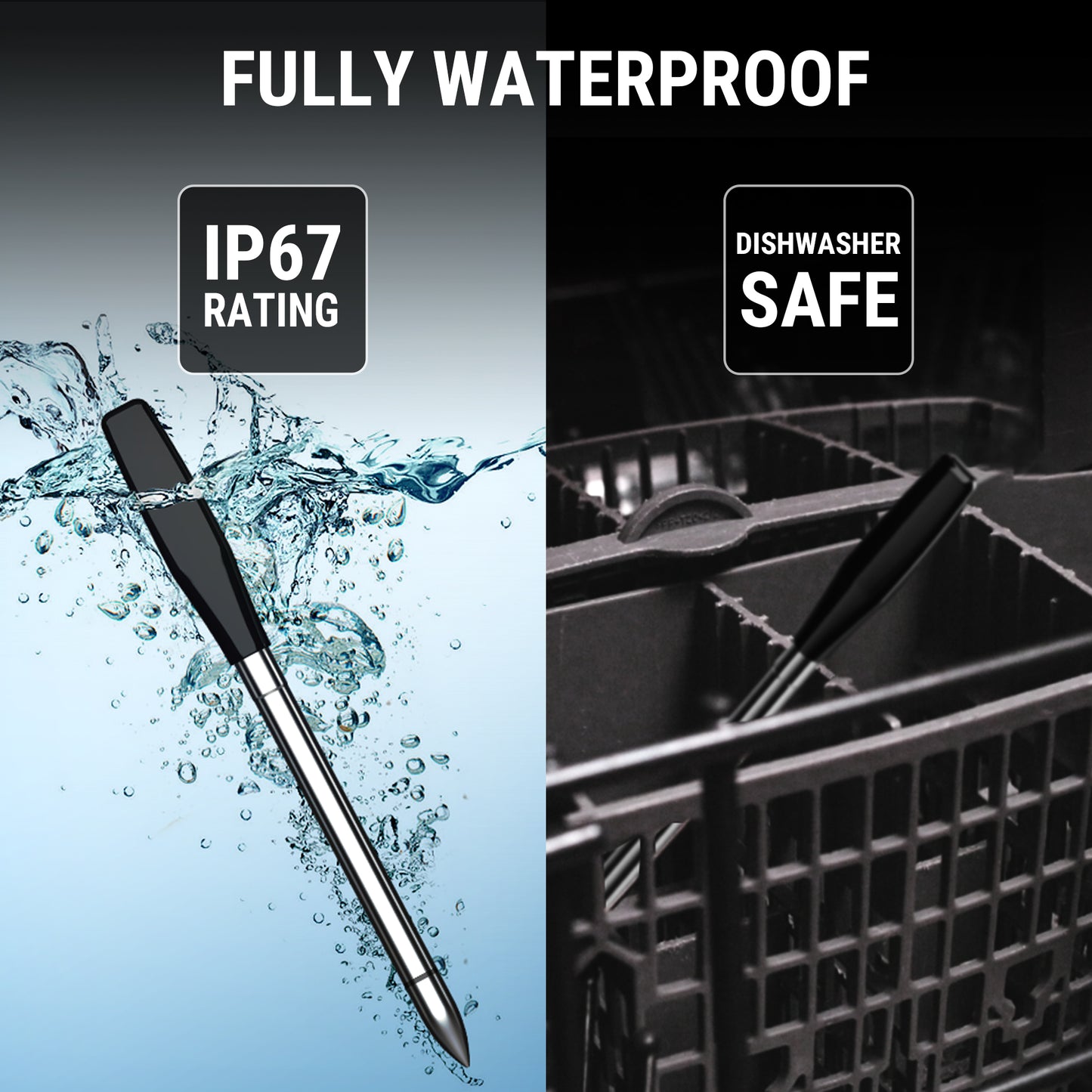Termómetro inalámbrico para carne TP972W Twin TempSpike Plus de 600 pies