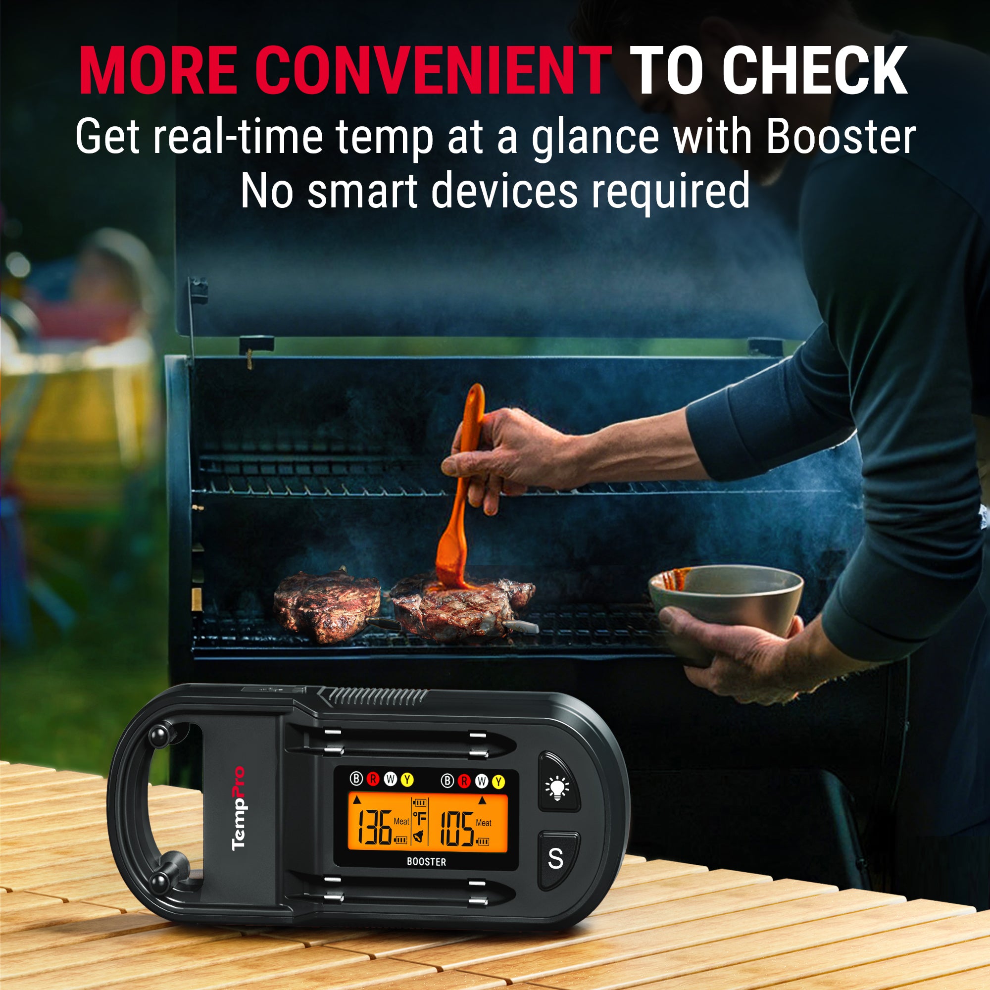 Termómetro inalámbrico para carne TP972W Twin TempSpike Plus de 600 pies
