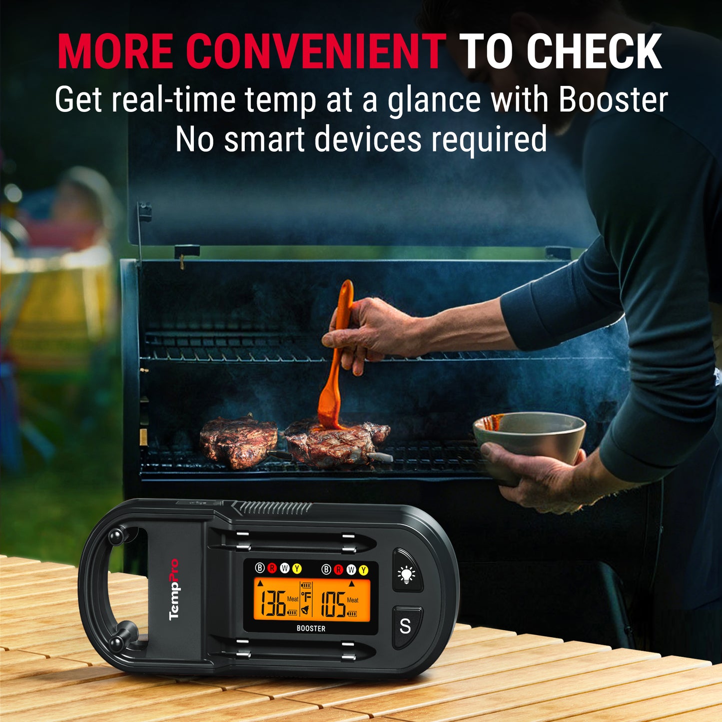 Termómetro inalámbrico para carne TP972W Twin TempSpike Plus de 600 pies