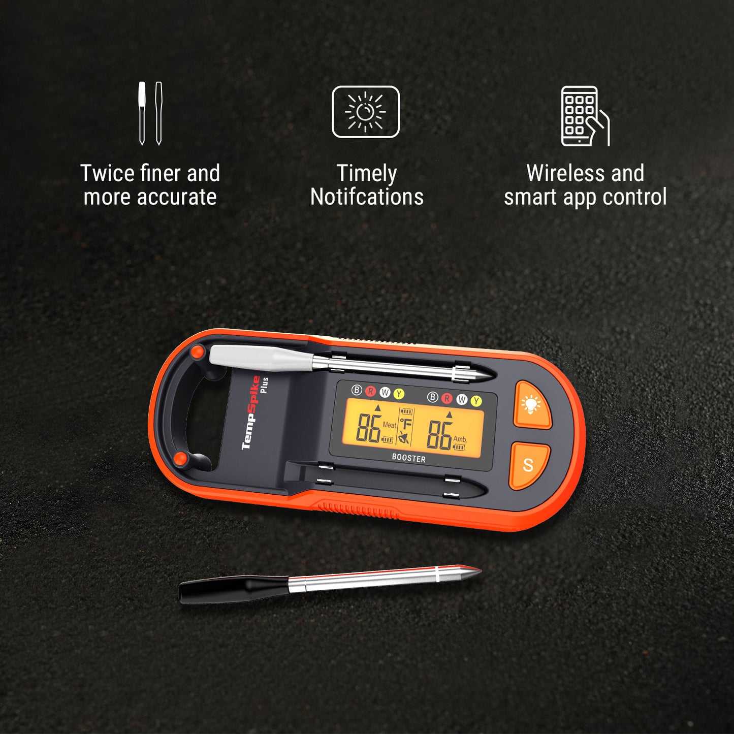 TempPro Twin TempSpike Plus TP972 Wireless Meat Thermometer + TP622W Lightning Instant-Read Thermometer — Value Pack