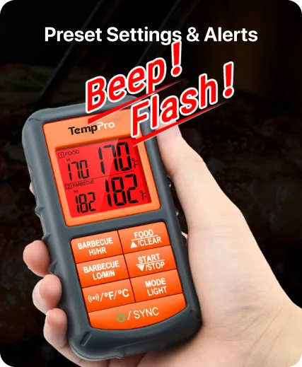 TempPro TP08S Wireless Meat Thermometer — Dual Probe, Transmitter & Receiver (No App Needed)