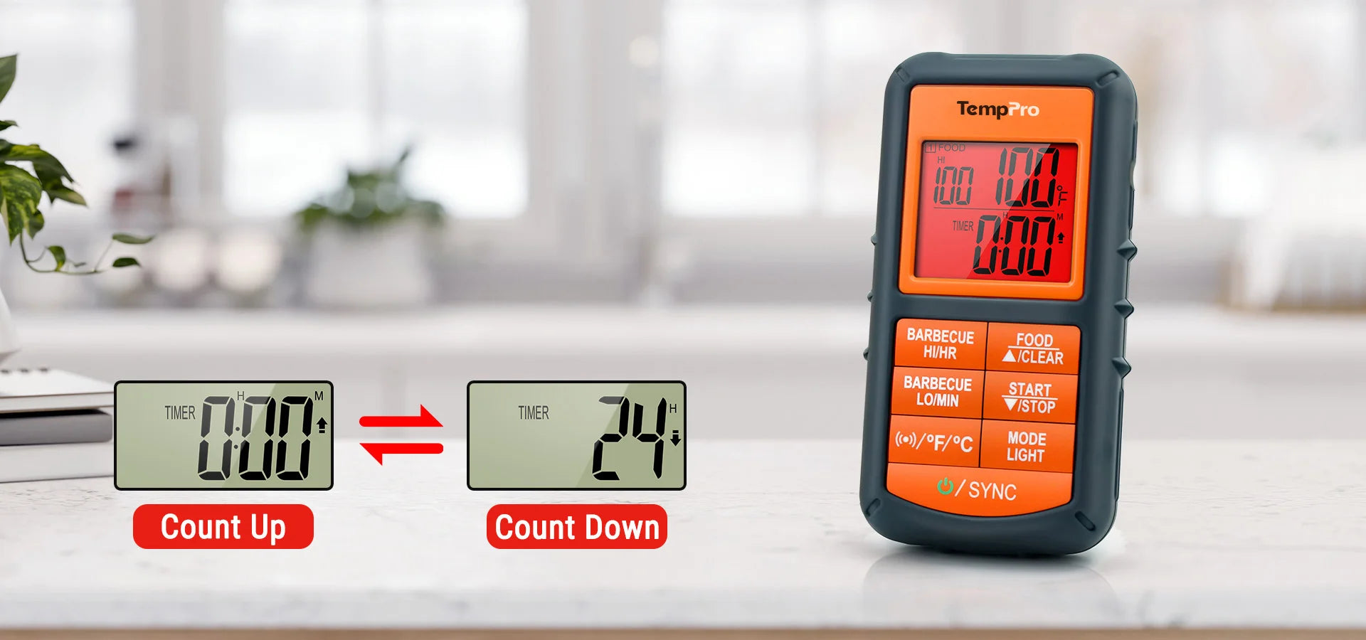 TempPro TP08S Wireless Meat Thermometer — Dual Probe, Transmitter & Receiver (No App Needed)