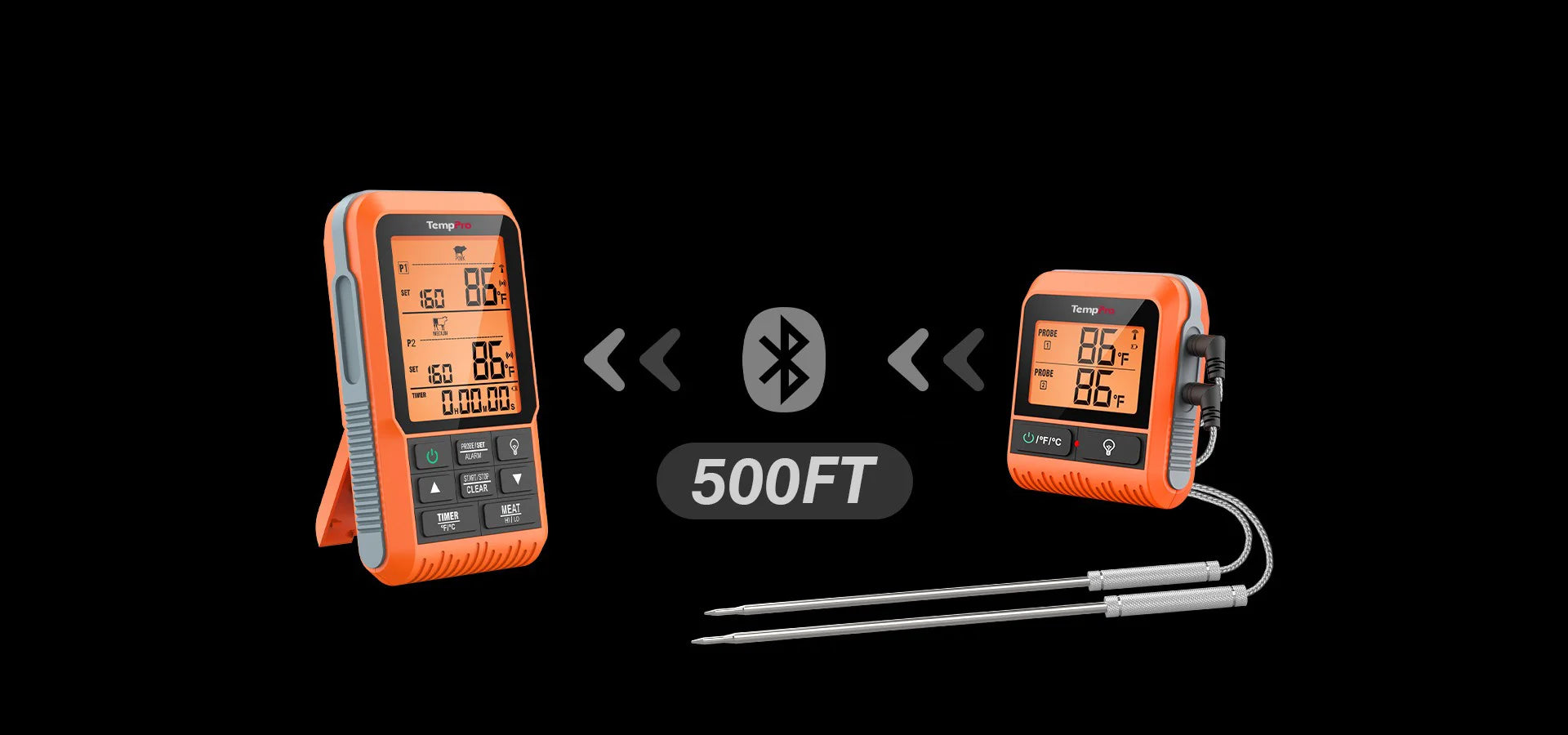 TempPro TP826 Wireless Meat Thermometer — Bluetooth, App Monitoring
