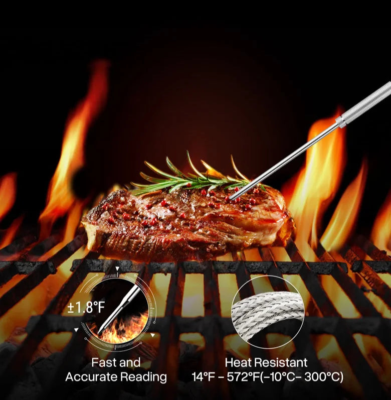 TempPro TP827B Wireless Meat Thermometer — Bluetooth, App Alerts