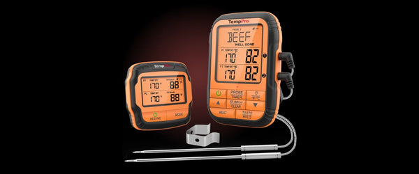 TempPro TempSync PLUS TP828B Wireless Meat Thermometer — 500FT RF Range, Dual Probes with Receiver & 4 Alarm Modes
