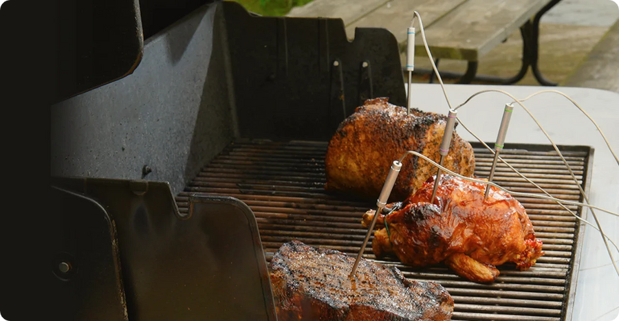 Thermomètre à viande sans fil TempPro TempSync PLUS TP829B — Portée RF de 300 m, 4 sondes et double minuterie