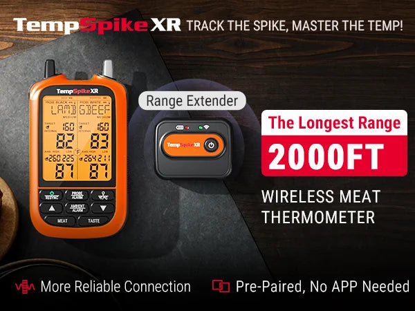 TempPro TempSpike XR TP863B Wireless Meat Thermometer — Extra-Long-Range Bluetooth