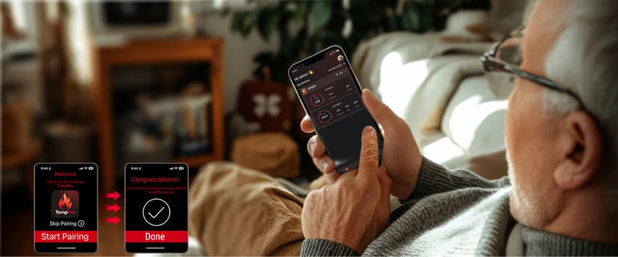 Termómetro de carne inalámbrico TempPro TempSync PRO TP930 — Bluetooth inteligente, alertas de aplicación