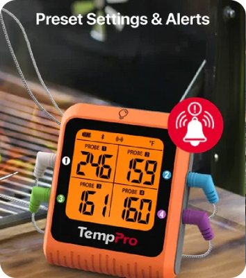 Termómetro de carne inalámbrico TempPro TempSync PRO TP930 — Bluetooth inteligente, alertas de aplicación