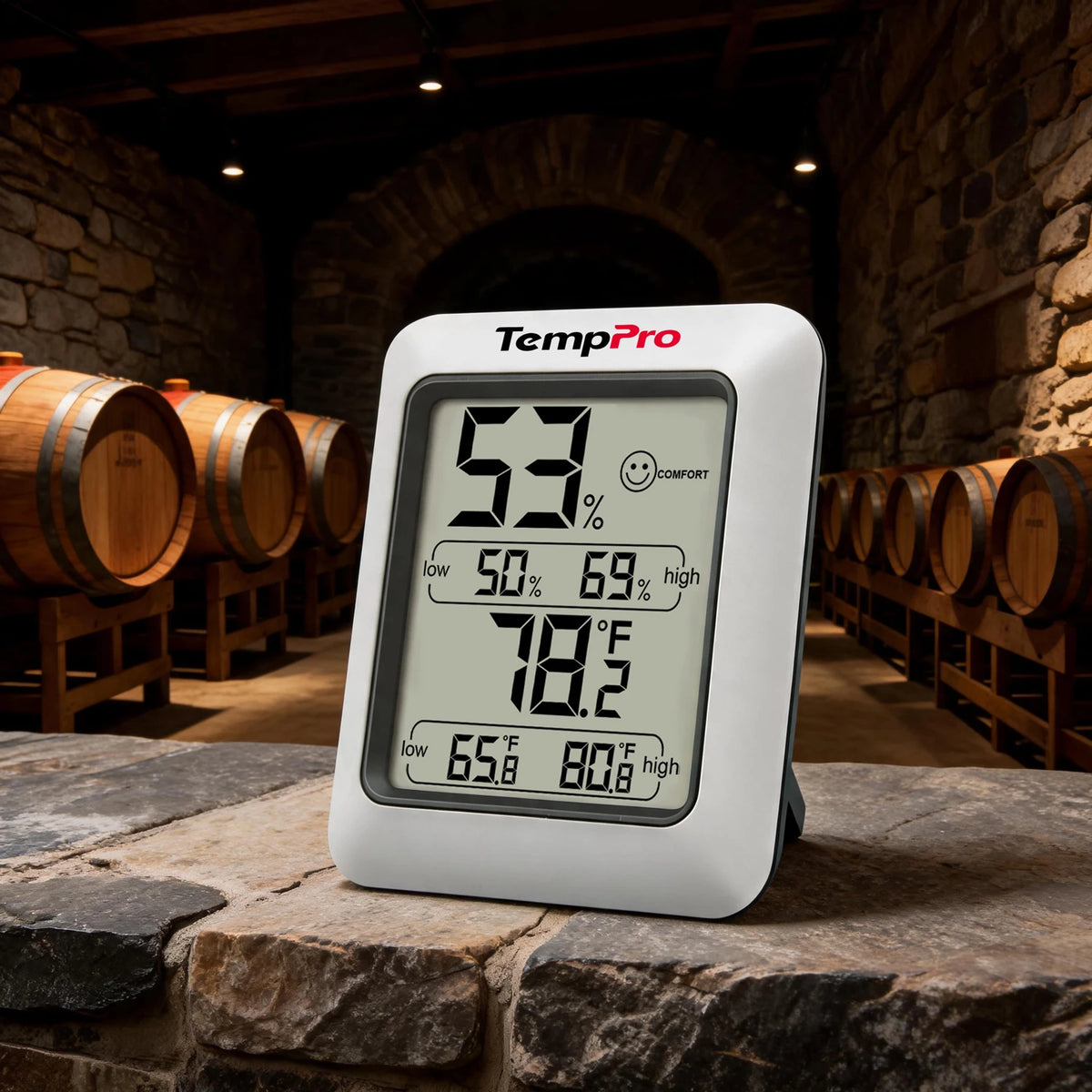 TempPro TempAir CORE TP50 Digital Indoor Thermometer & Hygrometer — Calibratable, Large Backlit