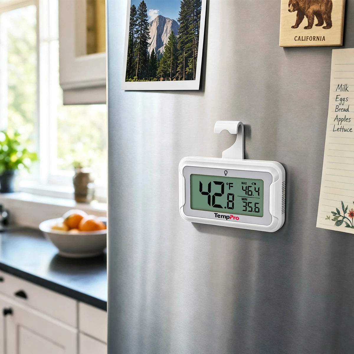 Termómetro digital para refrigerador y congelador TempPro TempAir CORE TP110 — Impermeabilidad IPX6, ±1.0 °C