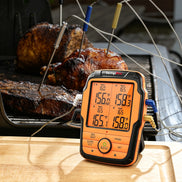 Termómetro de carne inalámbrico TempPro TempSync PLUS TP827B — Alcance RF de 300 m, 4 sondas codificadas por colores