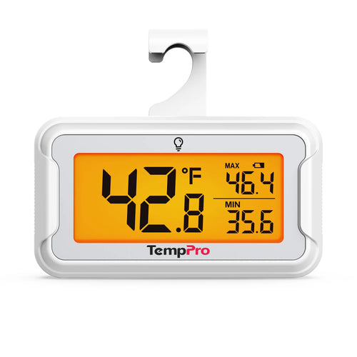TempPro TP110 Digital Refrigerator & Freezer Thermometer — IPX6 Waterproof, ±1.8℉