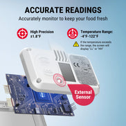 Termómetro digital para refrigerador y congelador TempPro TempAir CORE TP110 — Impermeabilidad IPX6, ±1.0 °C