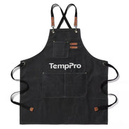 Tablier TempPro pour barbecue et cuisine - Bretelles détachables, 100 % toile