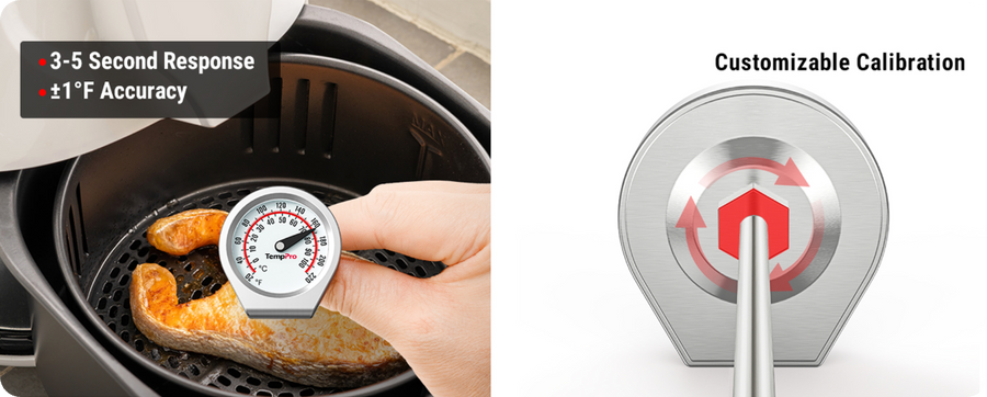 TempPro APT418 Instant-Read Meat Thermometer — Battery-Free Dial, 5" Stainless Probe