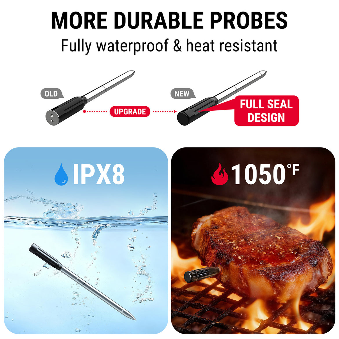 TempPro TempSpike TP960B Smart Wireless Meat Thermometer — Truly Wireless, Bluetooth