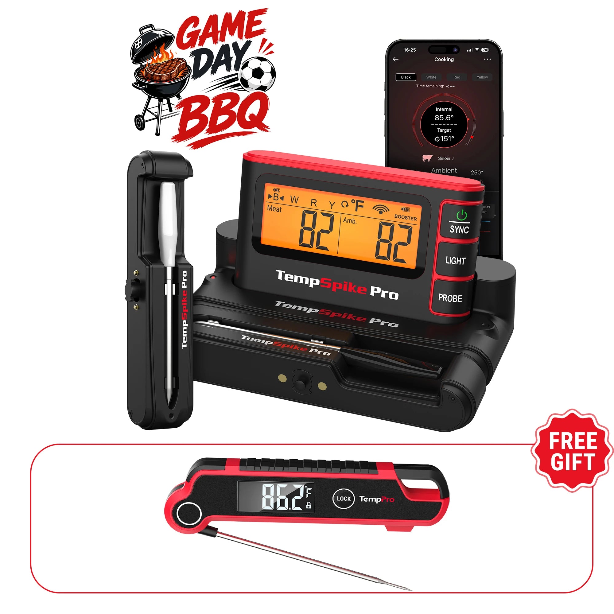 TempPro TempSpike Pro TP980 Smart Wi-Fi Meat Thermometer — Up to 4 Probes, Wi-Fi + 1,060-ft Bluetooth