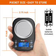 TempPro IC255 Digital Pocket Scale: 300g or 1000g Capacity