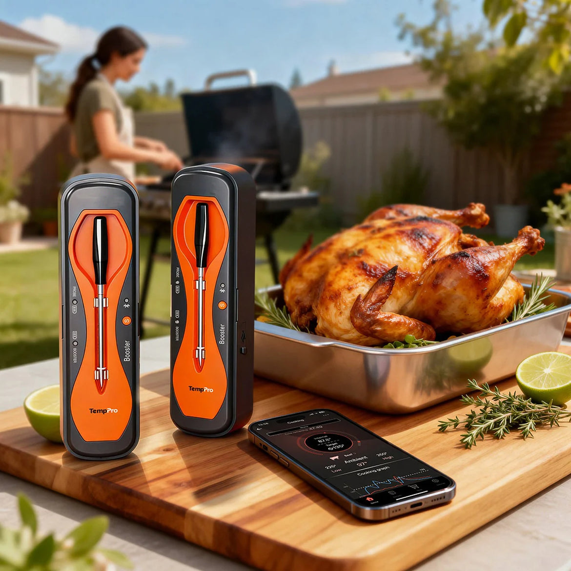 TempPro TempSpike Plus TP970 Smart Wireless Meat Thermometer — Truly Wireless, 600-ft Bluetooth