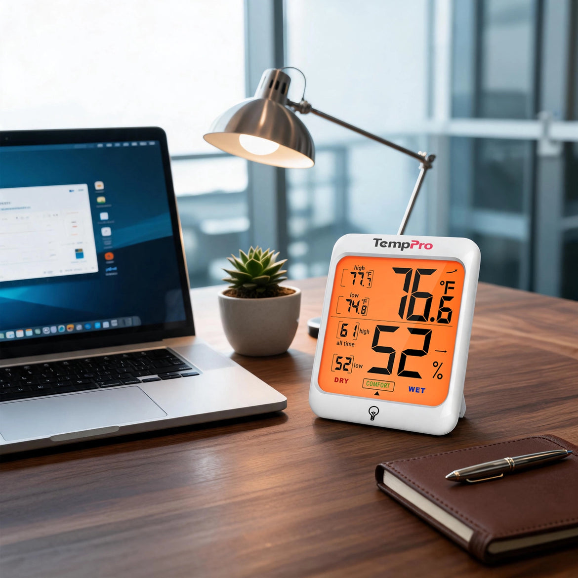 TempPro TempAir CORE TP53 Indoor Thermometer & Hygrometer — ±1°F/±2% RH, Comfort Indicator