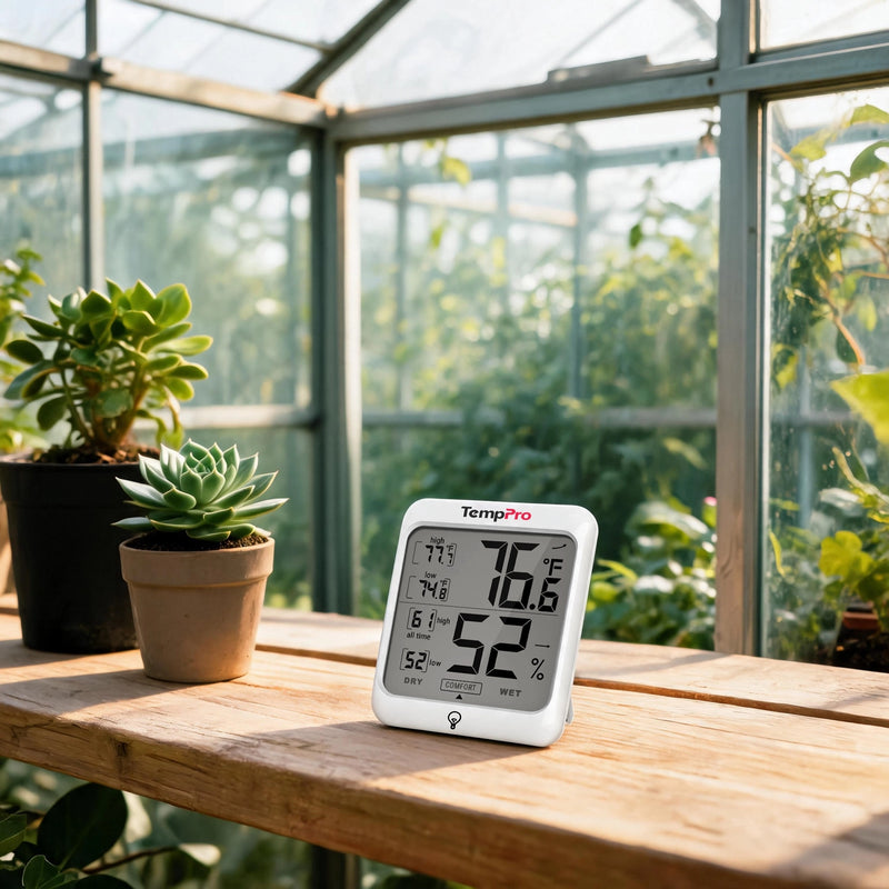 TempPro TP53 Indoor Thermometer & Hygrometer — ±1°F/±2% RH, Comfort Indicator