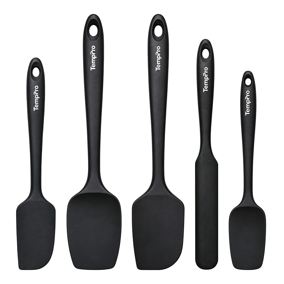 TempPro AYK042 5-Piece Silicone Spatula Set: Food-Grade, Heat-Resistant, Safe for Non-Stick Pans