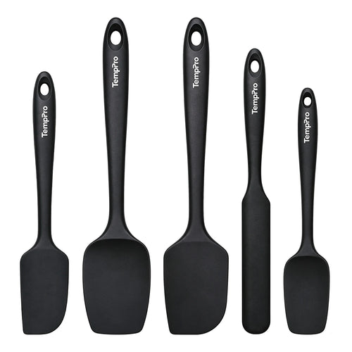 TempPro AYK042 5-Piece Silicone Spatula Set: Food-Grade, Heat-Resistant, Safe for Non-Stick Pans