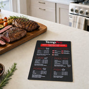 Etiqueta de guía de temperatura de la carne TempPro - Tabla de cocción para frigorífico