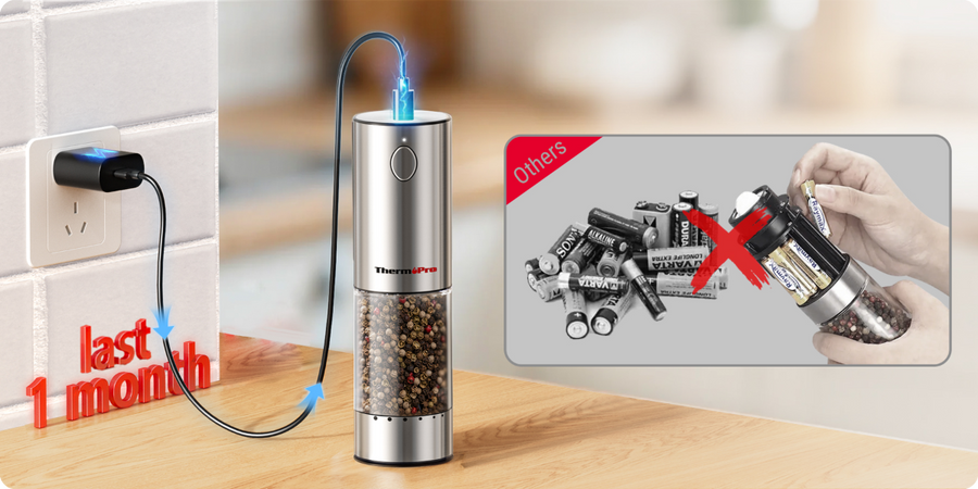 Set de regalo premium 3 en 1 para parrilla: Termómetros y moledores de carne