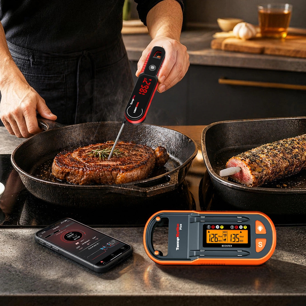 TempPro Twin TempSpike Plus TP972 Wireless Meat Thermometer + TP622W Lightning Instant-Read Thermometer — Value Pack