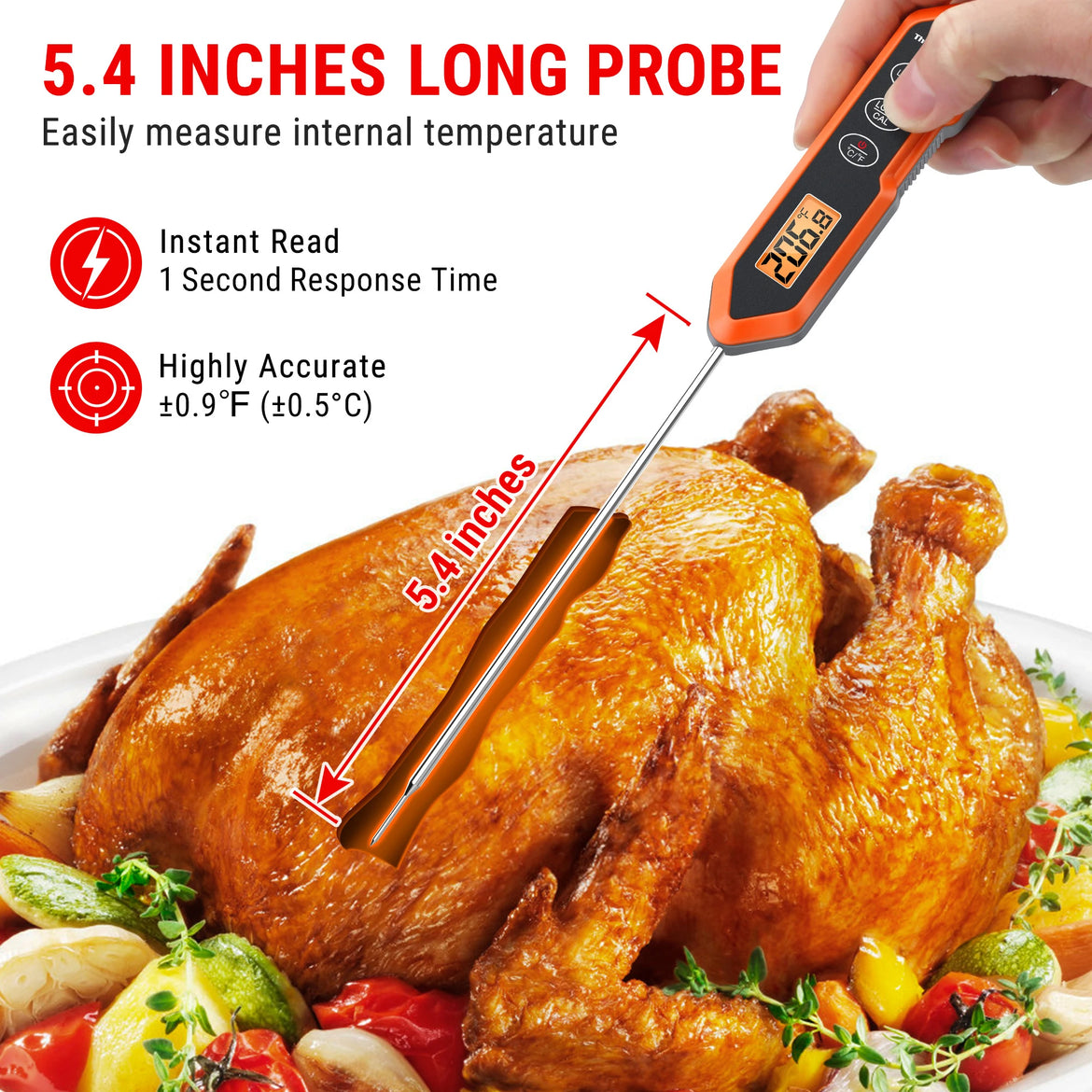 Termómetro de carne de lectura instantánea TempPro TempSwift CORE TP15H — Digital, resistente al agua