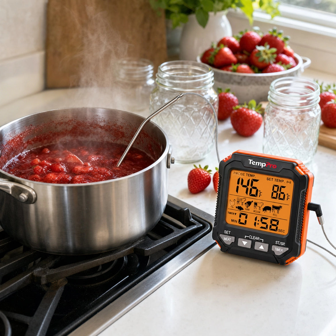 TempPro TempTrack CORE TP716 Leave-In Meat Thermometer — Oven-Safe Probe, Large Display